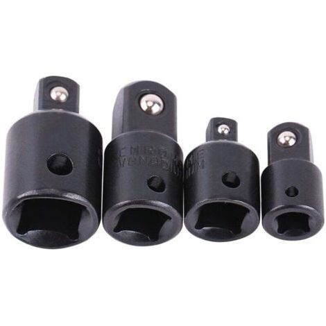 Embout Clé 1/4" 3/8" 1/2", Adaptateur Clé à Choc, 4pcs Douille Réducteur Embout Pour Clé à Douille, Convertisseur De Pilote De Douille Pour Conversions De Tournevis à Chocs Clés à Cliquet D'ex (1/5)