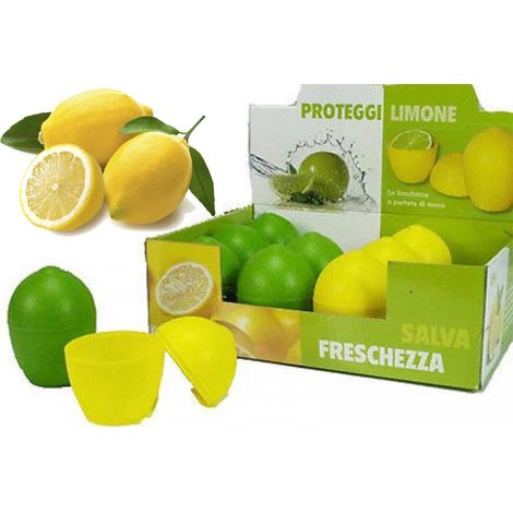 Trade Shop - 2 STÜCK X ZITRONE SPAREN CONTAINER ZITRONE FRISCHE SPAREN ZITRONE HALTER -