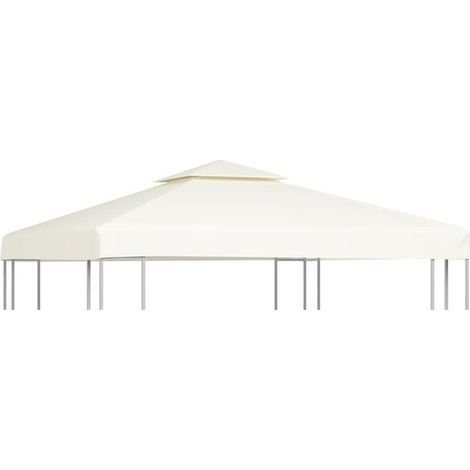 Recouvrement de remplacement d'auvent 310 g/m² 3 x 3 m blanc crème - Auvent terrasse extérieur jardin balcon (1/5)