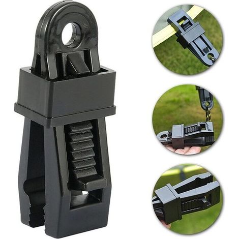 12 Pack Heavy Duty Tarp Clips, Outdoor Tent Clip for Holding Tarp, Car Sunshade, Pool, Black (1/5)