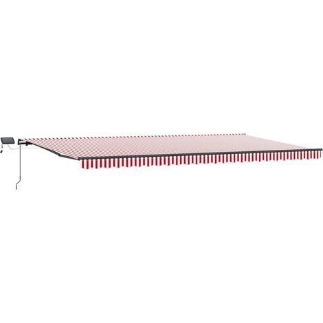 Maison Exclusive - Tenda Retrattile Rosso e bianco 600 ×350 cm Tessuto