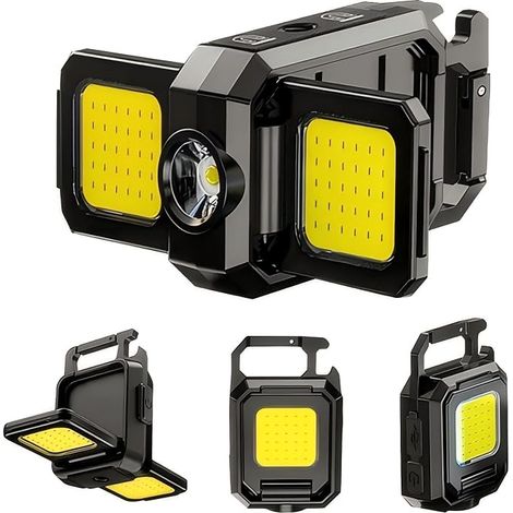 Mini-Inspektionslampe mit Akku, 1200 Lumen – LED-Werkstattlampe mit zwei Lichtquellen und Magnet – Tragbare COB-Taschenlampe mit 6 Modi für Autoreparaturen, Camping und Notfälle (1/5)