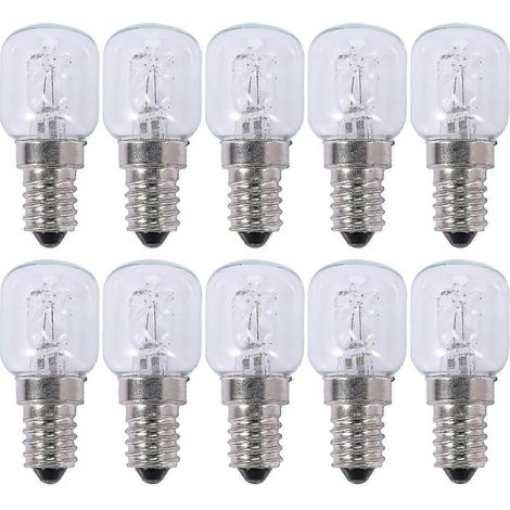 10 ampoules halogènes E14 haute température (500 °C) 25 W à bulles (1/4)
