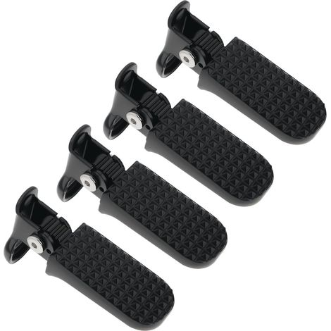 Juego de 2 reposapiés para bicicleta, 112 mm de longitud, pedales de 78 x 37 mm, aleación de aluminio, antideslizantes, plegables para bicicletas de montaña.