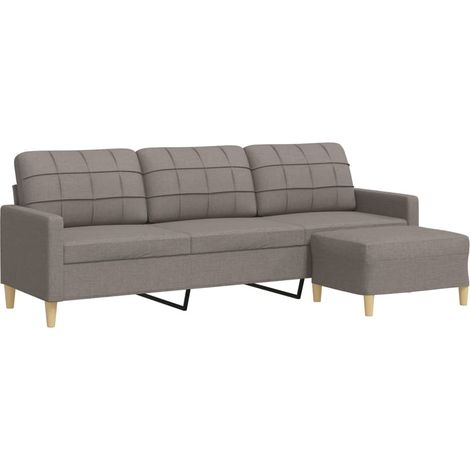 Canapé à 3 places,Sofa pour Salon,Banquette avec repose-pieds Taupe 210 cm Tissu CFW868075 (1/5)