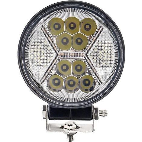 Projecteur de travail LED rond de 10 cm (4 pouces) à faisceau concentré et large pour 4x4, SUV, tracteur, camion, antibrouillard, voiture de conduite (1 pièce) (1/5)