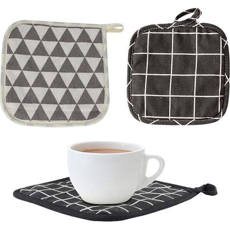 Coudières de Four 1 paire maniques Coudières de Four Coudières de Cuisson Coudières de Cuisine tapis Cuisine Four Épaisses lot de Coton est 20 x 20 cm (1/4)