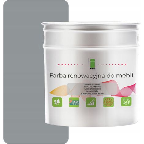 Peinture pour meubles de cuisine gris brillant 7045, 2,5 L, pour façades en bois, 2 en 1 (1/5)