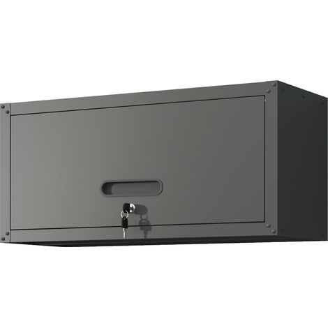 Armadio metallico da parete con serratura, acciaio nero, 75 x 30 x 34,5 cm, HOMVRA (1/5)