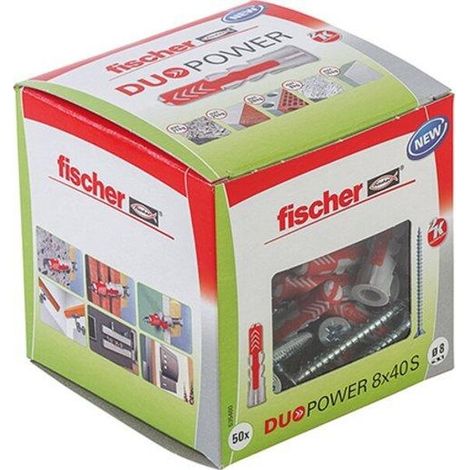 Multipack FISCHER DÜBEL MIT SCHRAUBE (DUOPOWER 8X40 S) - 50 Stück