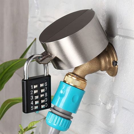 Outdoor garden tap lock (password lock), stainless steel guillotine valve, garden tap lock (1/5)