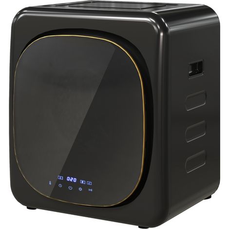 Mini-sèche-linge mural 4kg 6 programmes écran tactile LED jusqu'à 60°C, 800W protection surchauffe indépendant noir