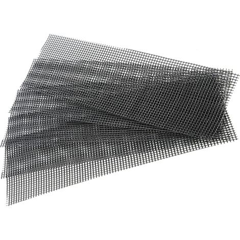 Sollbry Tampon Maille de Trou de Pot Fleur, 5 Pièces Tapis Grille de Fond de Bonsaï en Plastique Écrans Trou de Drainage Carrés Empêchent la Perte de Sol (30x10cm) (1/5)