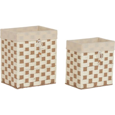 Cesta Set 2 Fibra Algodon 42X31X49 Beige (1/4)