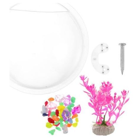 1 Aquarium Mural, Acrylique Transparent, 17 Cm Diamètre, Pour Poissons Rouges Et Plantes, Décoration Intérieur (1/5)
