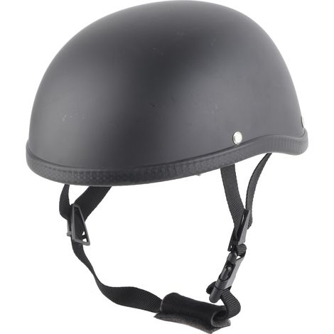 Casque moto demi-jet profil bas calotte noir mat taille L (1/5)