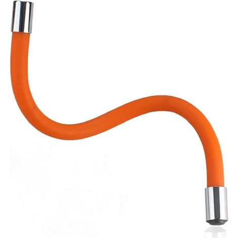 Verlängerungsschlauch für Küchenarmatur – Schwenkbarer, flexibler Schlauch – Orange – 30 cm – 1/2"-Anschluss (1/5)