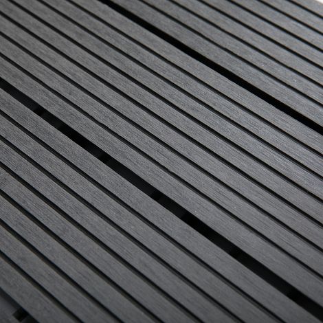 Lot de 11 carreaux antidérapants gris en polyéthylène haute densité recyclé, 30x30x2,2 cm, à emboîtement pour terrasse extérieure (1/5)