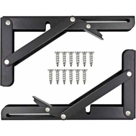 Neige-Equerre Pliable Etagere,Tablette Murale Rabattable,Equerre Pliable Charge Lourde Consoles et Taquets pour éTagèRes Utilisé Pour éTabli, éTagèRe,8 Pouces (1/5)