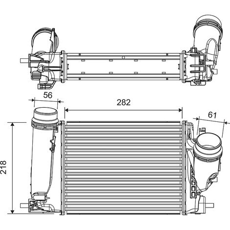 Intercooler, échangeur Valeo 816759 NISSAN 144614BE0A 144614EB0A 144614EB0B
