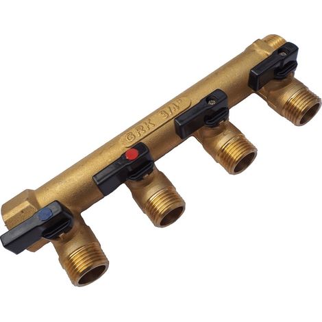 Guareski – Collecteur modulaire sanitaire 20x27 – 5 départs 15x21 – Raccord male femelle – Vannes incluses pour installation rapide