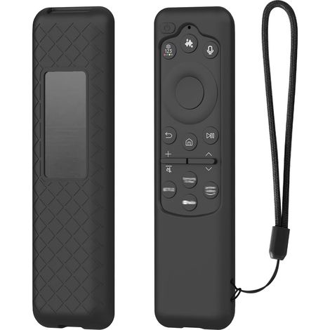 Étui Compatible avec TV Samsung BN59-01480L/01432A/01432J/01432B/01432D/01432 TM2360E TM2360F TM2560E TM2361E Protection en Silicone pour Télécommande Solaire Intelligente avec Cordon (Noir) (1/5)