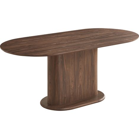 Table à manger Ovale MDF effet noyer 180x90x75 cm LOKA