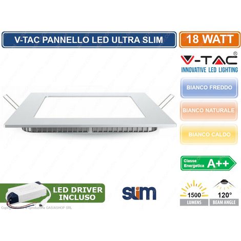 Pannello LED da 18 watt da incasso a soffitto plafoniera in alluminio soggiorno spazio ufficio griglia illuminazione diurna V-Tac 4871