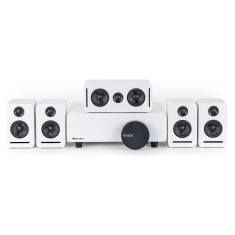 Monaco – Dolby Atmos Wireless 5.1 Heimkinosystem – WiSA Low Latency – 24-Bit High Definition Audio – THX-zertifiziert – Weiß