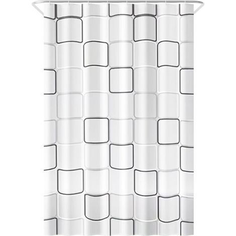 Tenda da doccia antimuffa - 120 x 200 cm - Cubo in poliestere - Anelli inclusi - Tende da doccia - Tenda da doccia antimuffa - Tenda da doccia per il bagno - Tenda da doccia a cubo (1/3)
