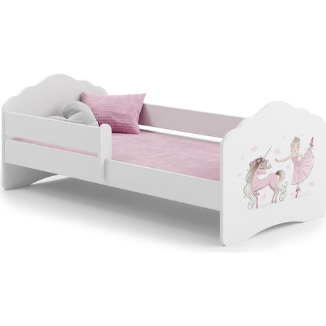 Letto per bambini FALA con ringhiera 140x70 Ragazza con unicorno (1/5)