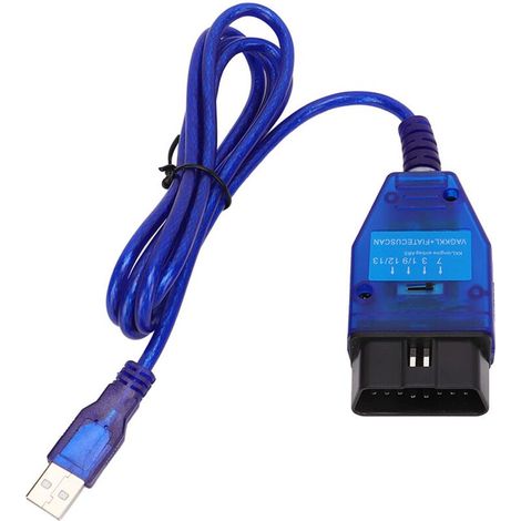 Mit diesem OBD2-Kabel können Sie Fehlercodes auslesen und löschen. Es ist kompatibel mit Fahrzeugen von Volkswagen, Audi, Skoda, SEAT und anderen Marken. Das USB-Kabel zum Auslesen des Steuergeräts (E (1/2)
