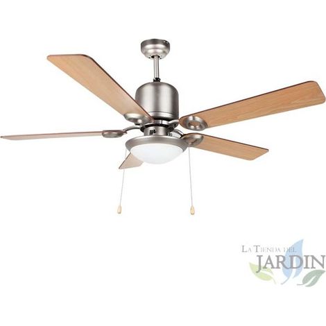 Ventilateur de plafond Orbegozo  5 pales réversibles  120 cm  Éclairage LED  Acier inoxydable  Style moderne