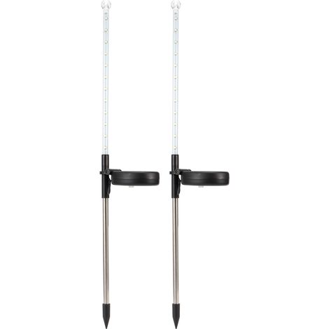 Lampe solaire LED effet pluie d'étoiles filantes, lampe de jardin LED à fixer au sol, éclairage décoratif de cour/jardin IP44, lot de 2, lumière blanche (1/5)