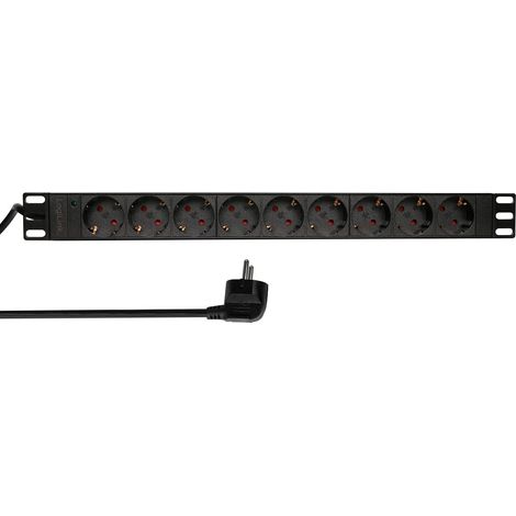 logilink PDU9C03 barra di alimentazione nera 9 prese (1/5)