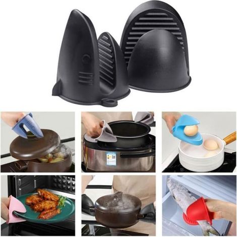 Gants De Cuisine - Silicone Alimentaire - Résistant Chaleur Jusqu À 250 °C - Antidérapants Et Imperméables - Lot De 2 (1/4)