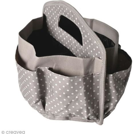 Sac de rangement - ARTEMIO - Taupe à pois - 29 x 22,5 x 26 cm - Carton - Mixte