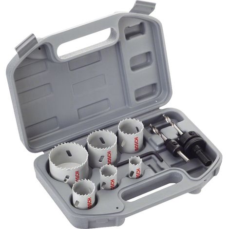Maletin BOSCH: 6 coronas bimetalicas+ 2 adaptadores + 1 llave Allen - 2608580868