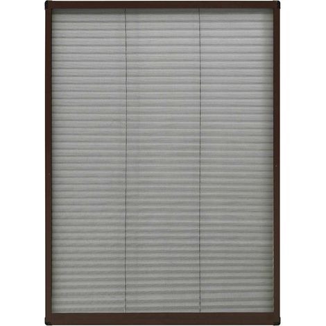 Mosquitera plisada para ventanas aluminio marrón 80x120 cm vidaXL