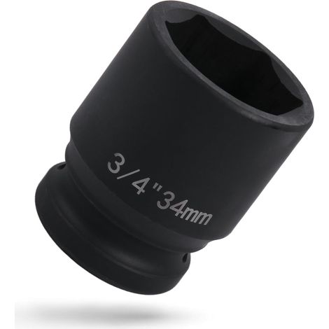 Douille 3/4" 34 mm, 6 pans (6 pans) en acier Cr-V, douille pour visseuse à percussion (1/5)