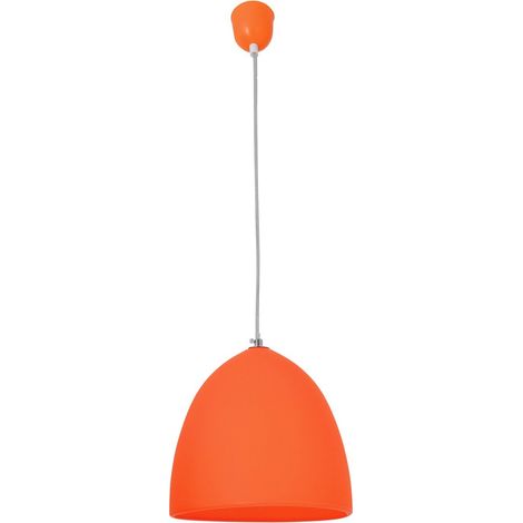 Suspension en silicone orange Ø 25 cm, luminaire design moderne et rétro E27 - PANGIVO (1/3)