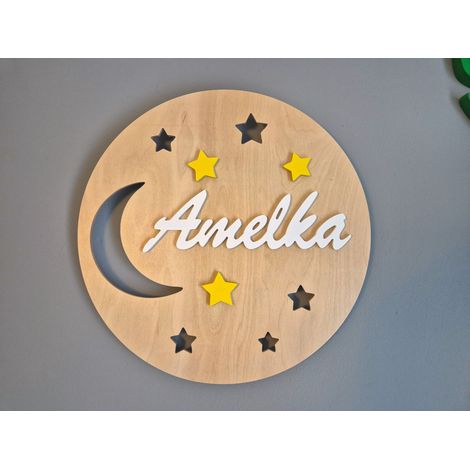 Tulajka-Nachtlampe mit dem Namen Mond und Sterne