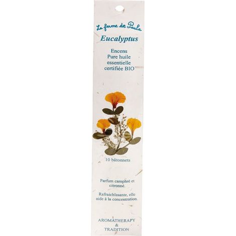 Encens Indien Eucalyptus Bio X 10 - Ecodis