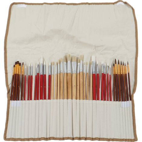 38Pcs Paint Brushes Set Soft Bristles Good Toughness Artist Acrylic Paint Brushes with A Storage Bag for Art School (1/5)