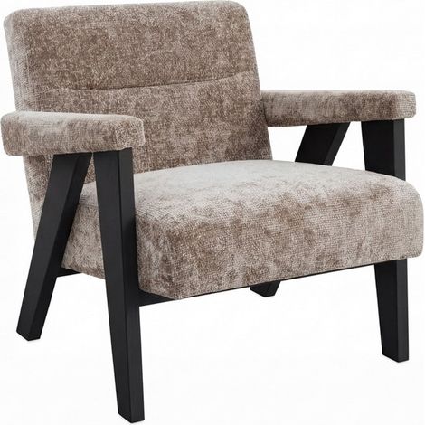 Abel Chair - Velvet Tweed/Ash - L83 x W68 x H74 cm - Tuscan/Black - Full Assembly Required