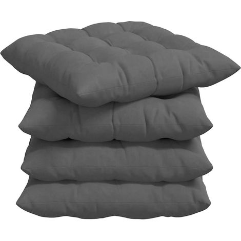 Maison Exclusive - Sitzkissen 4 pcs Dunkelgrau 40 x 40 x 6 cm Mik