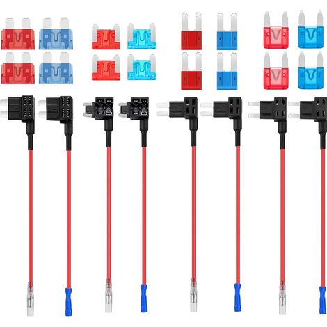Car Fuse Holder Adapter 4 Types Add A Circuit Socket Fuses 12V Automobile Piggyback with Standard Mini Micro Micro2 10A 15A Blade Fuses for Auto Motorcycle Truck (1/5)