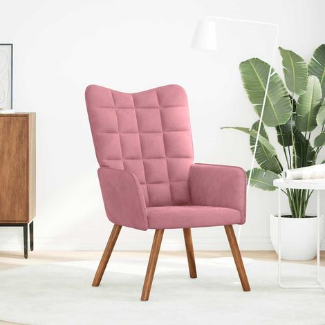 Chaise de relaxation Rose Velours (1/5)