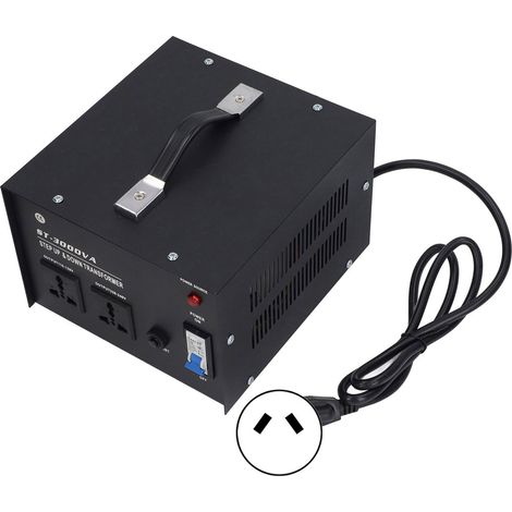 Transformateur de tension 3000W, convertisseur 110V-220V, élévateur 220V vers 110V, abaisseur, 2 prises universelles, prise AU, adaptateur secteur robuste (1/5)