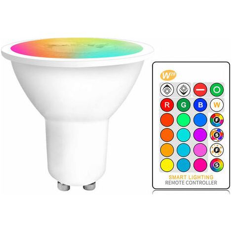 RGB+Warm White 2700K Dimmable LED Spot Light Bulb with Color Changing 12 Bands with Remote Control Suitable for Recessed Wall, Track and Ceiling Lights [Energy Class A++] (1/5)